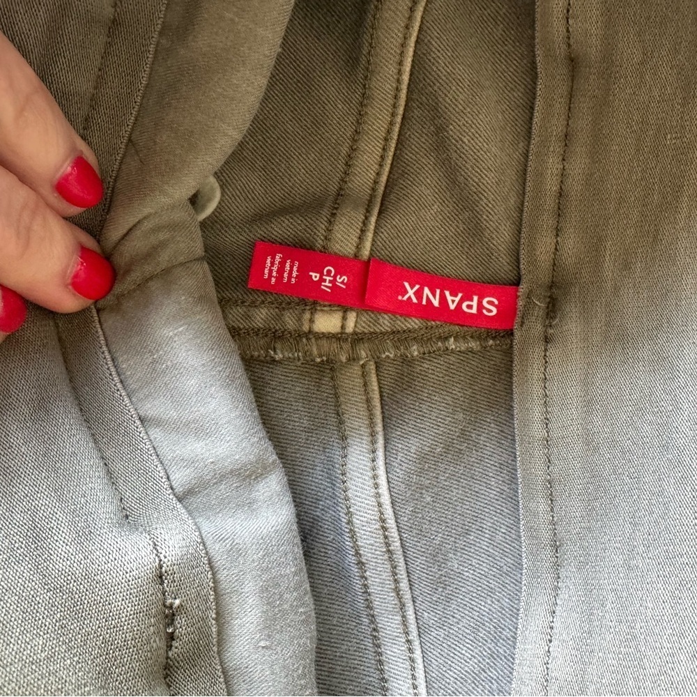 Spanx Stretch Twill Straight Leg Pant-Olive Oil - Picture 6 of 6